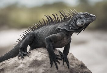 Obraz premium galapagos Black Iguanas 