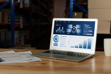 Business data dashboard provide business intelligence analytic for marketing strategy planning snugly with big data set to analyze customer demands and foreseeing business future