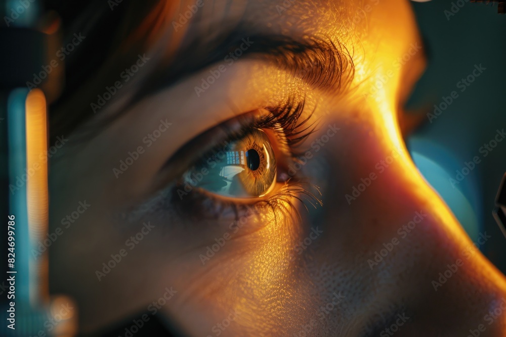 Poster Close up of a person using a cell phone, suitable for technology concepts