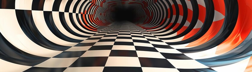 Naklejka premium Optical illusions color grid flat design top view visual trickery theme cartoon drawing black and white
