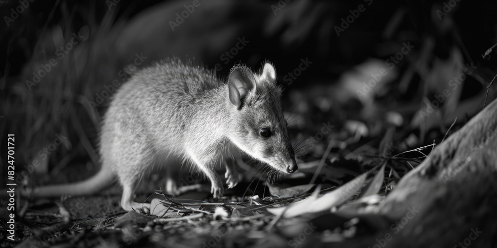 Poster a monochromatic image of a small animal. suitable for various projects