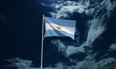 Flag argentina blue sky cloud white background wallpaper copy space freedom 9 nineth date day july...