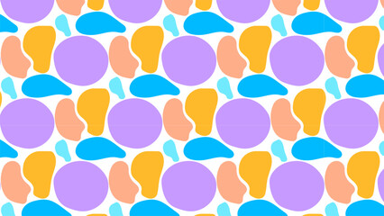 SEAMLESS HAND DRAWN DOODLE BLOB SHAPES PATTERN TEXTURE COLORFUL TEMPLATE ABSTRACT BACKGROUND TRENDY DESIGN VECTOR