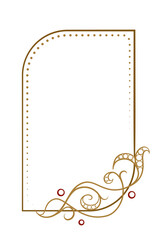 Vector vertical rectangle frame with ivy leaves decoration