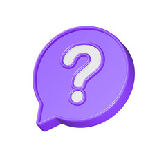 Speech bubble with question mark. FAQ, support, help concept. 3d vector icon