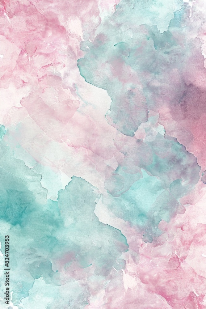 Poster soft watercolor background with pink and blue clouds. ideal for design projects and social media gra