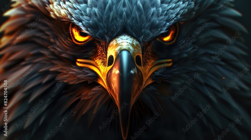 Poster a detailed view of a bird of prey. suitable for wildlife enthusiasts