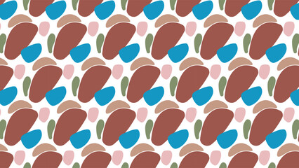 SEAMLESS HAND DRAWN DOODLE BLOB SHAPES PATTERN TEXTURE COLORFUL TEMPLATE ABSTRACT BACKGROUND TRENDY DESIGN VECTOR
