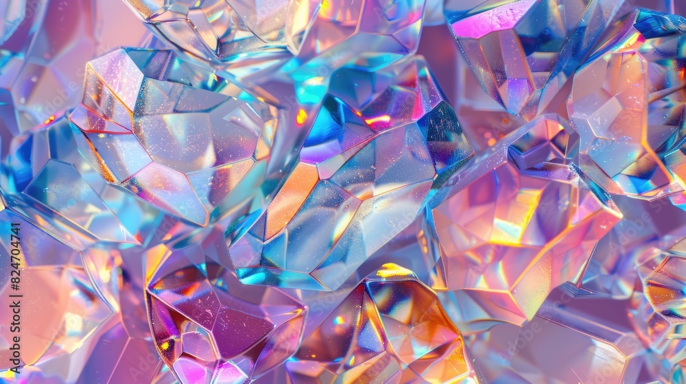 Poster a close-up view of a bunch of crystals. perfect for science or geology projects