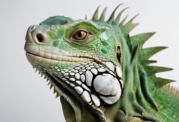 Fototapeta premium Green Iguana , isolated white background