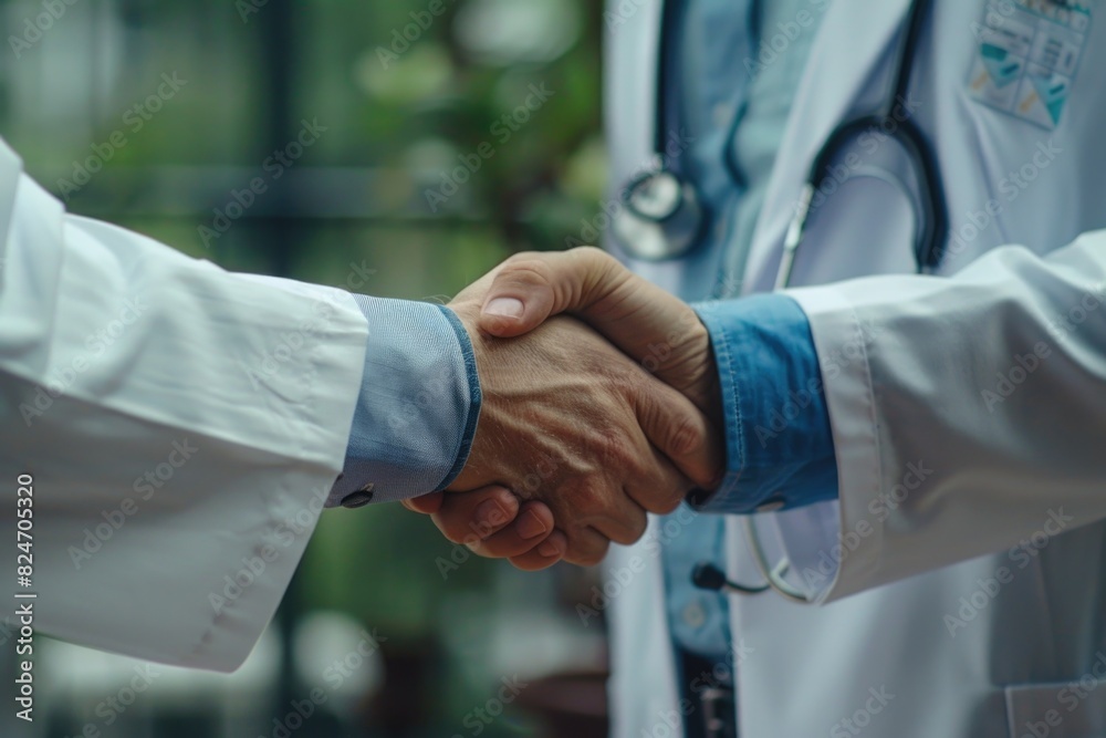 Poster a close up image of two people shaking hands. suitable for business and partnership concepts