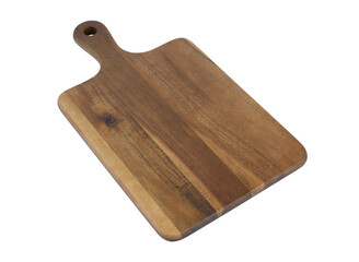 Wooden cutting board isolated on white background.
