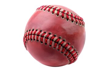Close-up of a red baseball, perfect for sports and recreational themes