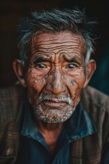 A portrait of an older man with facial hair. Suitable for various concepts and projects