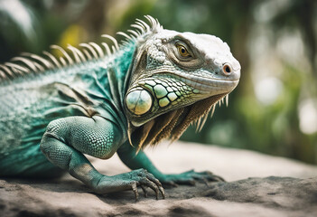 Iguana delicatissima, isolated white background.
