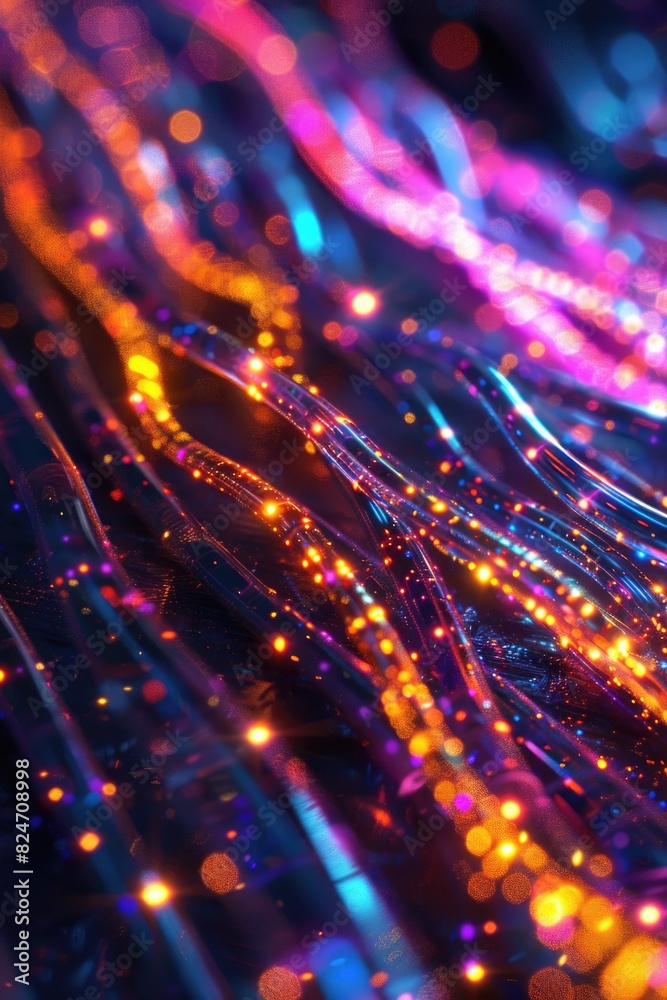 Aufkleber A close-up view of a bunch of bright lights. Perfect for adding a festive touch to any project