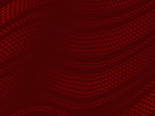 Wavy abstract background with modern gradient red color. Wavy lines and dots technology background.