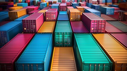 Fototapeta premium Cargo colorful container. Shipping Hub