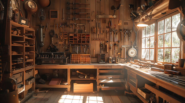 Carpenter's workshop Place of creativity woodworking for use