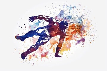 Silhouette of a man kicking a soccer ball, suitable for sports and recreation concepts