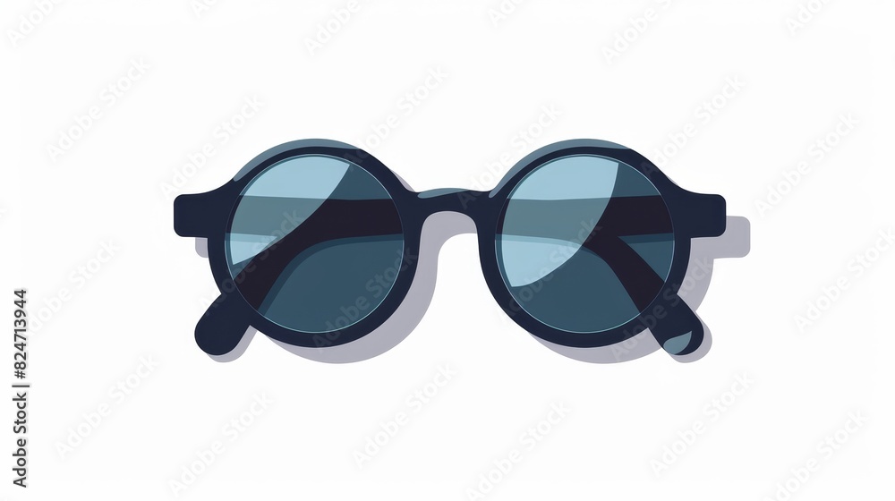 Canvas Prints the round black glasses icon logo is isolated on a white background in a modern format