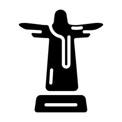 Easy to edit glyph icon of jesus statue 