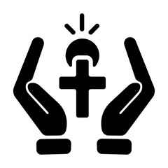 A handy solid icon of christianity prayer 