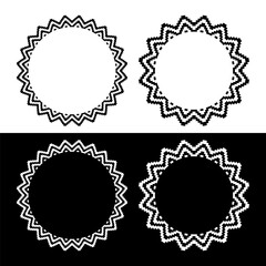 Frame set.  Pixel ornament. Black and white pattern.