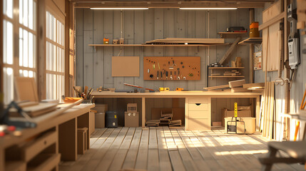 Carpenter's workshop Place of creativity woodworking for use
