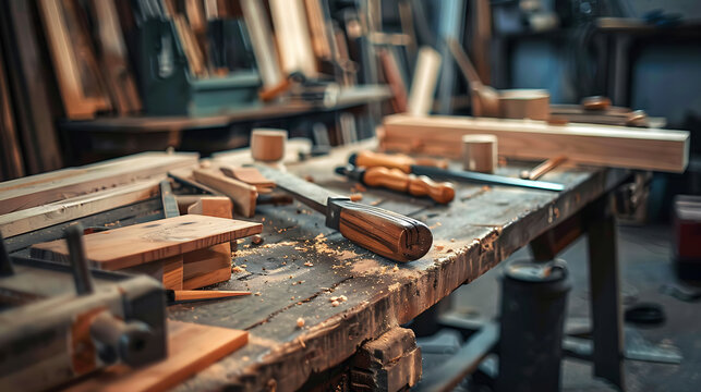 Carpenter's workshop Place of creativity woodworking for use