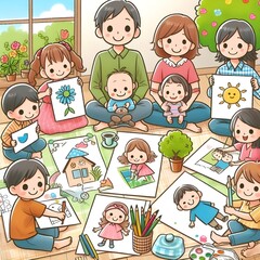 The children drew pictures of their families.