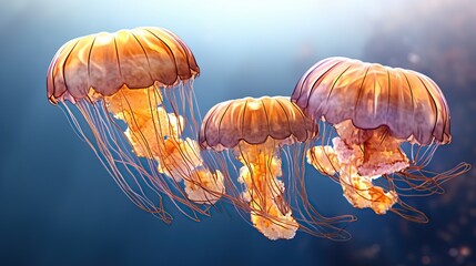 jellyfish on beach Generative AI