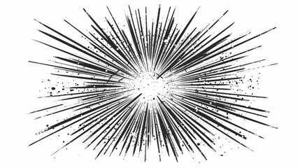 Doodle radial line rays. Hand drawn round corner shine. Sunburst sparkle element. Sun burst doodle icon. Explosion frame. Modern illustration isolated on white.