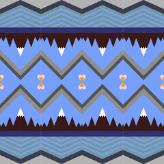 Abstract ethnic geometric pattern design for background and wallpaper. Seamless striped pattern in Aztec style. Folk embroidery.