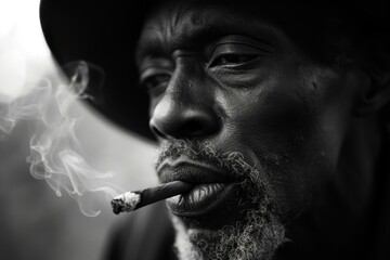 Stylish Black man smoking furniture. Smoke art. Generate Ai