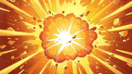 Cartoon explosion boom sunburst yellow anime manga graphics