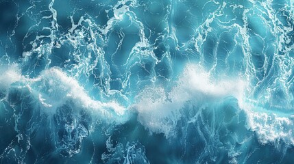 Fototapeta premium Water Background: Blue Ocean Waves for Summer Beach Pool Swims