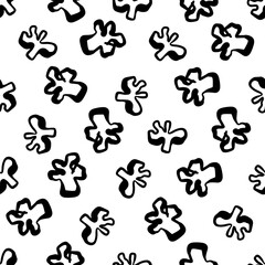 Abstract seamless pattern with cute hand drawn sketch of meadow flowers. Fashion stylish natural background. Good for fabric, print, cover, banner, wrapping, wallpaper.