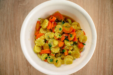 sauté carrots and baby corn
