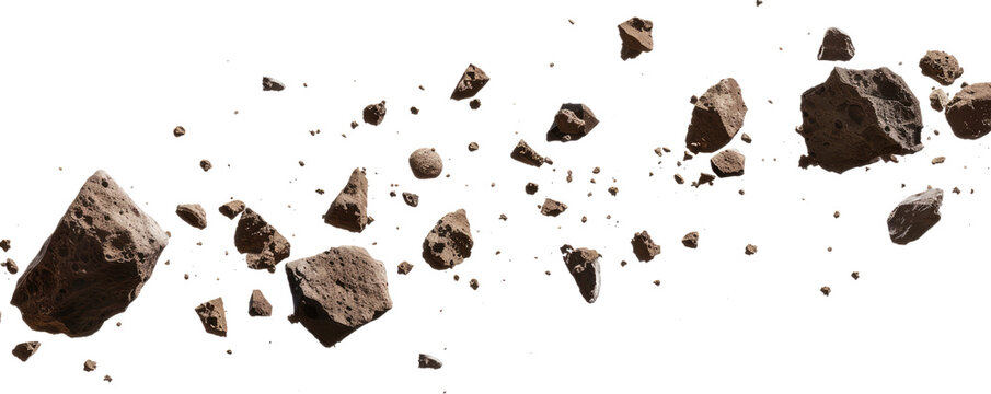 flying asteroids isolated