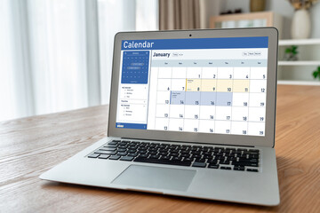 Calendar on computer software application for schedule planning for personal organizer and online...