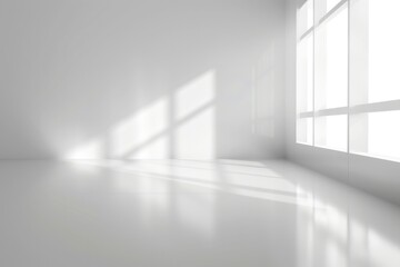 White Background Room with Soft Light and Elegant Grey Vignette