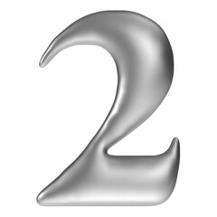 number 2  elegant bold text isolated