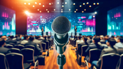 A retro audio microphone, featuring a distinctive art deco design