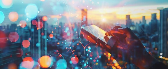 A digital background with an abstract representation of artificial intelligence