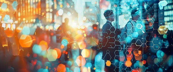 A digital background with an abstract representation of artificial intelligence