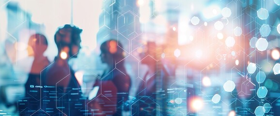 A digital background with an abstract representation of artificial intelligence