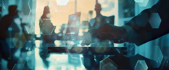 A digital background with an abstract representation of artificial intelligence