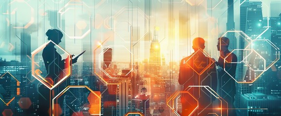 A digital background with an abstract representation of artificial intelligence