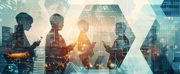 A digital background with an abstract representation of artificial intelligence